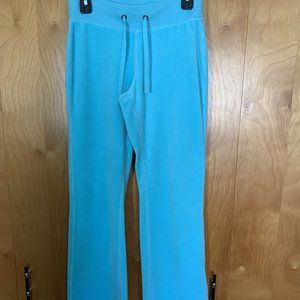 Women's Aqua Velour Drawstring Pant